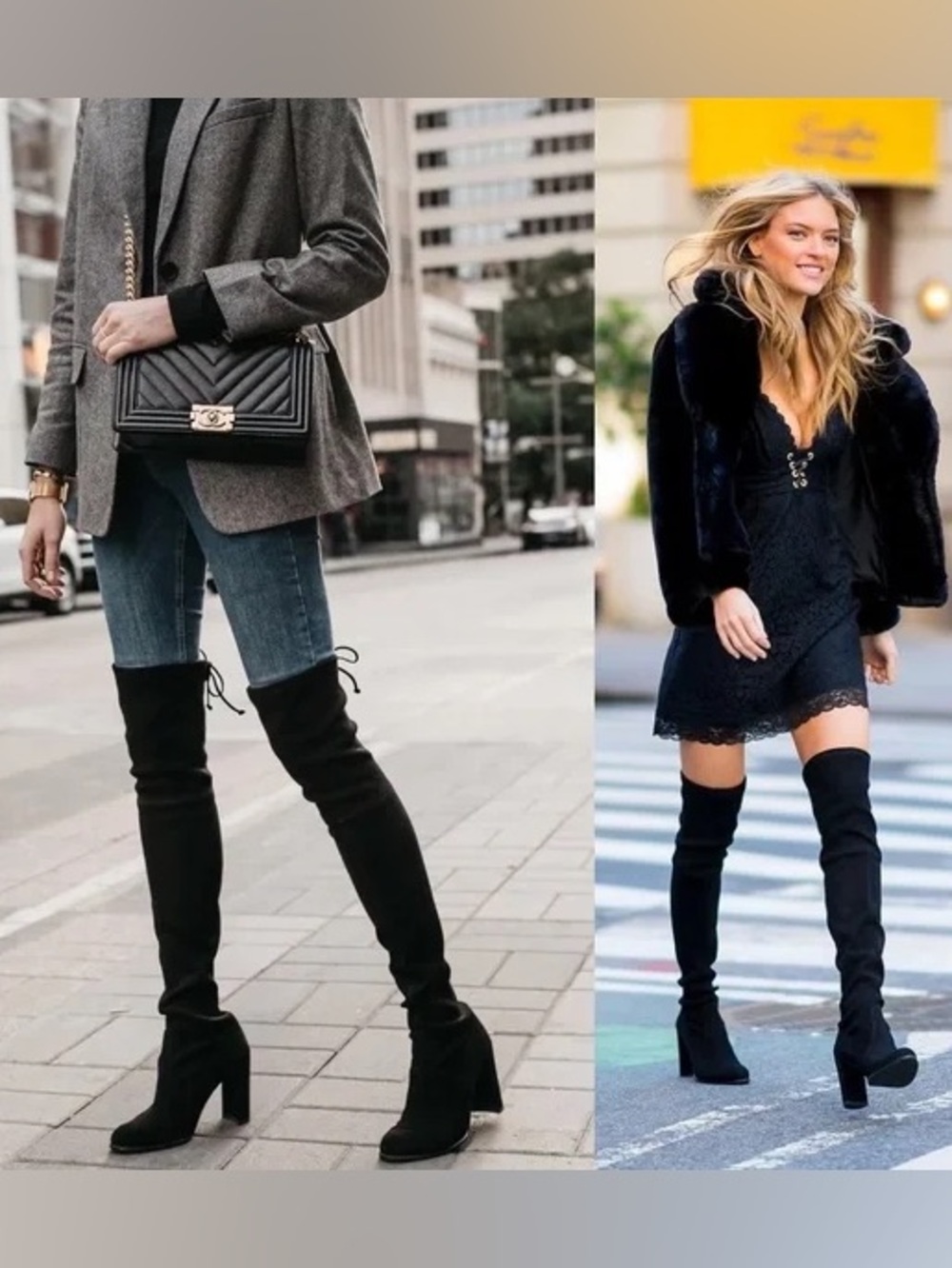 Stuart Weitzman highland Over-the-Knee Boot Black Heeled Boots size 5 (4.5)